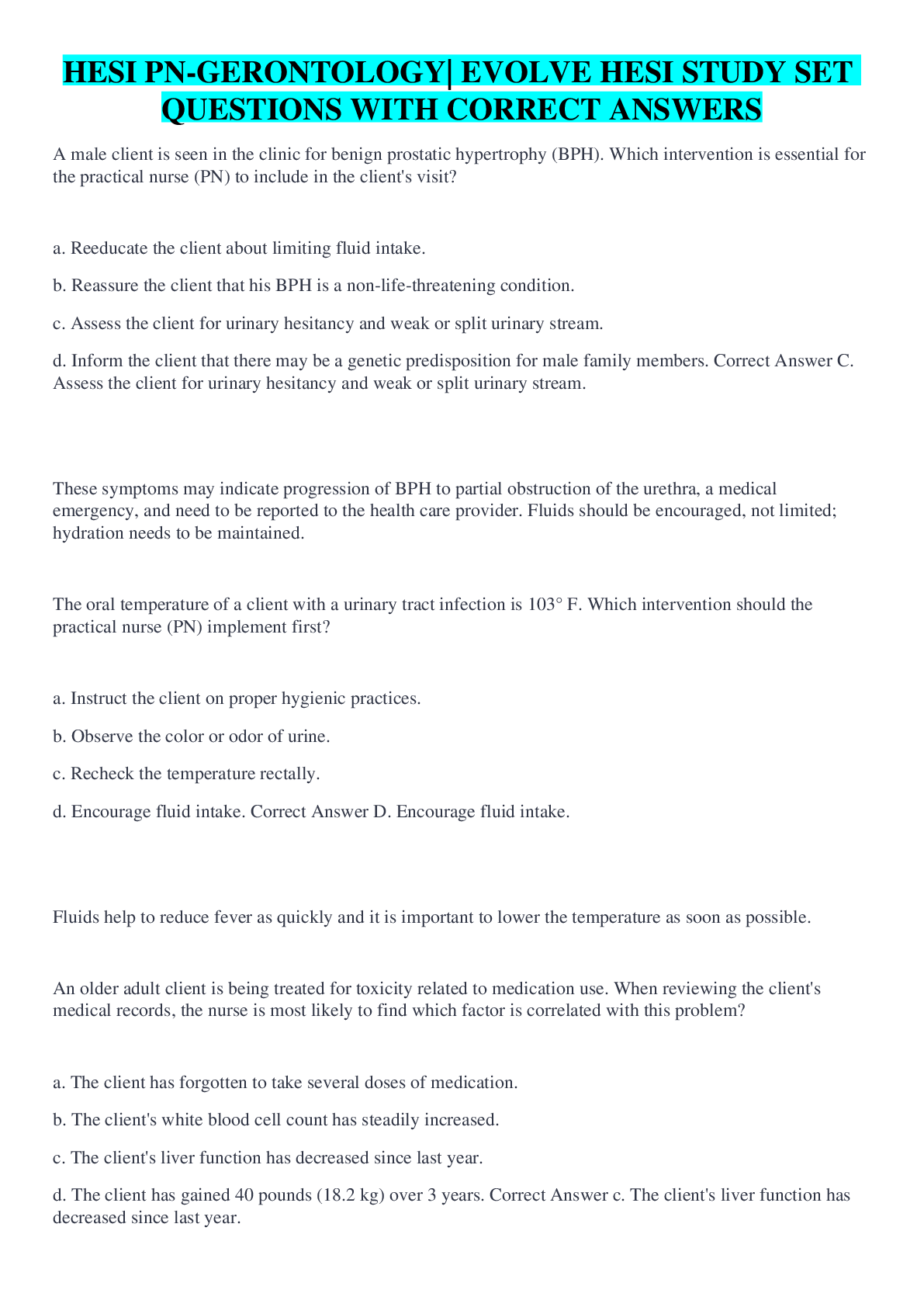 Preview image for HESI PN Practice Test Questions with Answers 2022/2023